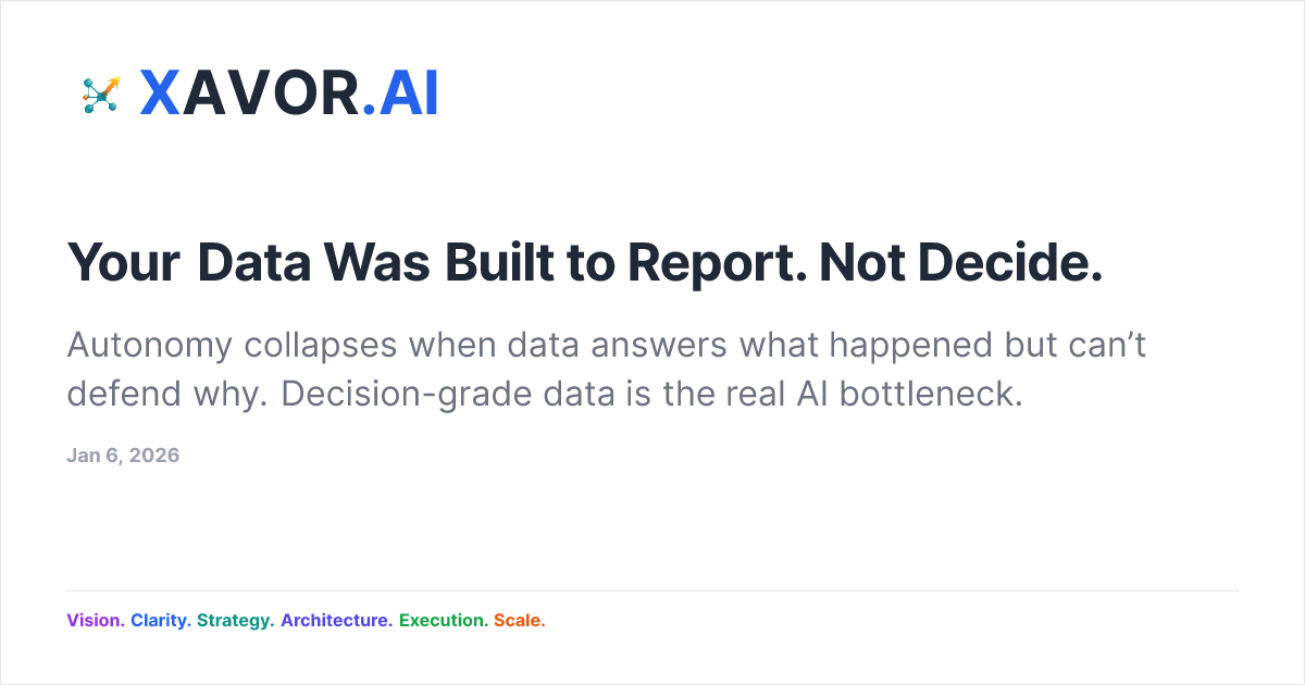 Your Data Was Built to Report. Not Decide. | The Briefing